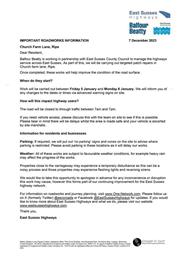 IMPORTANT ROADWORKS INFORMATION - Church Farm Lane, Ripe